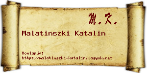 Malatinszki Katalin névjegykártya